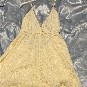 Cream Lace Halter romper NWOT from a boutique